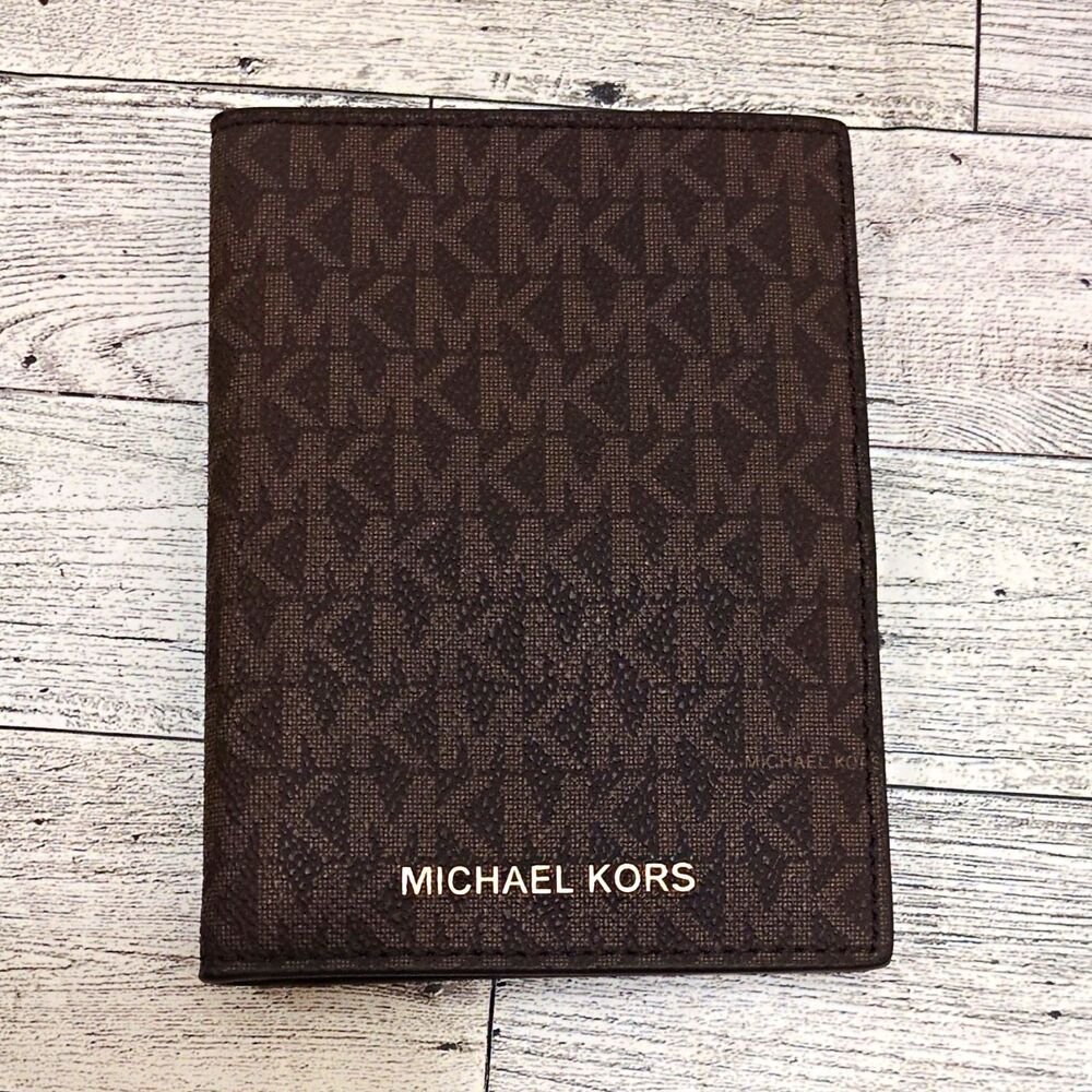 Michael Kors Leather Jet Set ID wallet Womens Brown Acorn!